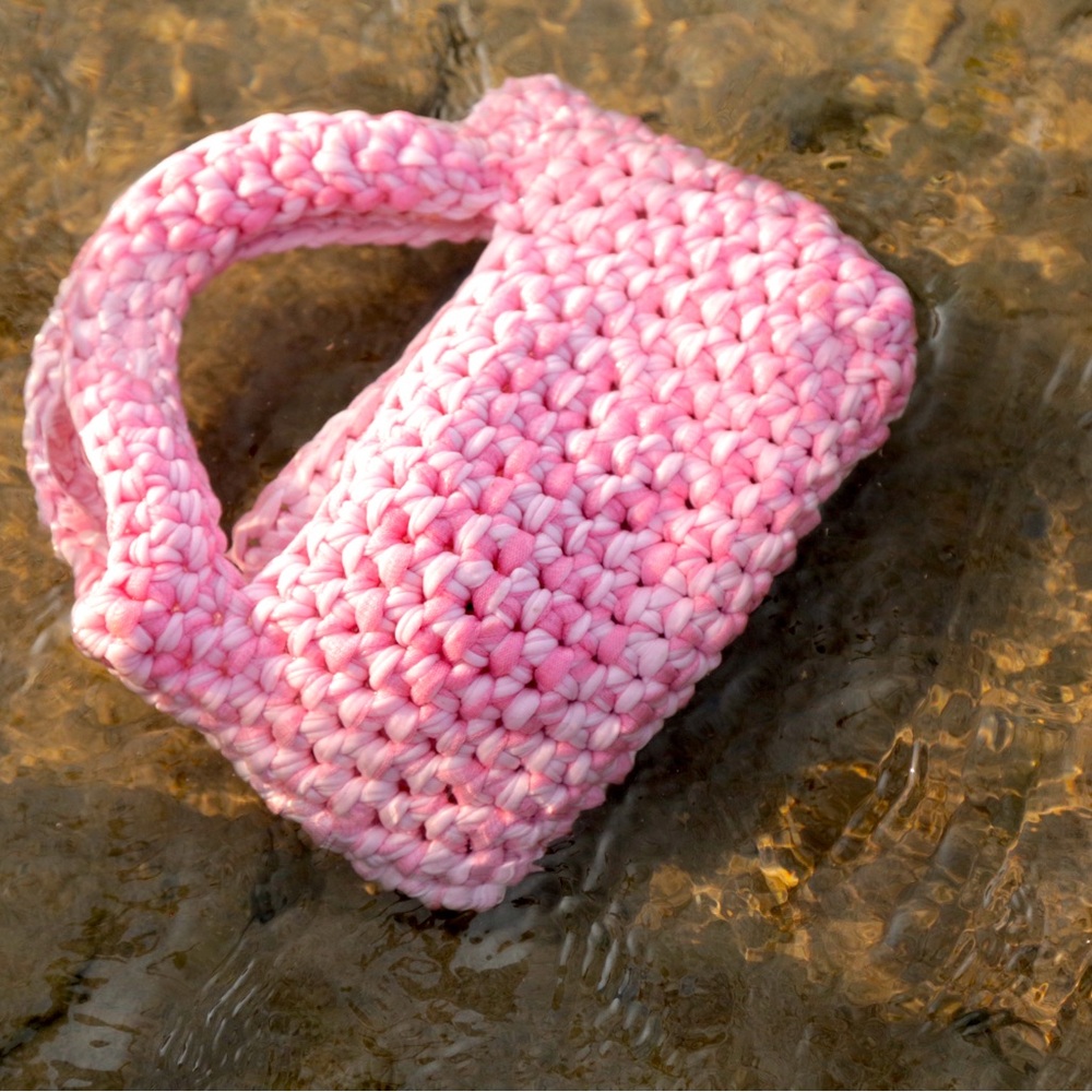Handmade Pink Crochet Bag